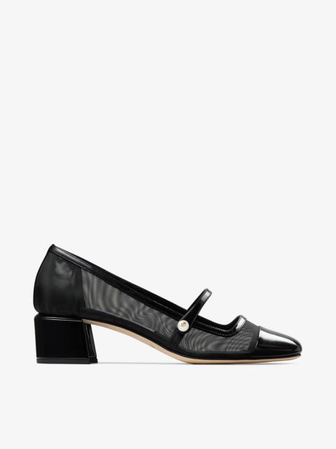 Elisa 45
Black Patent and Mesh Pumps