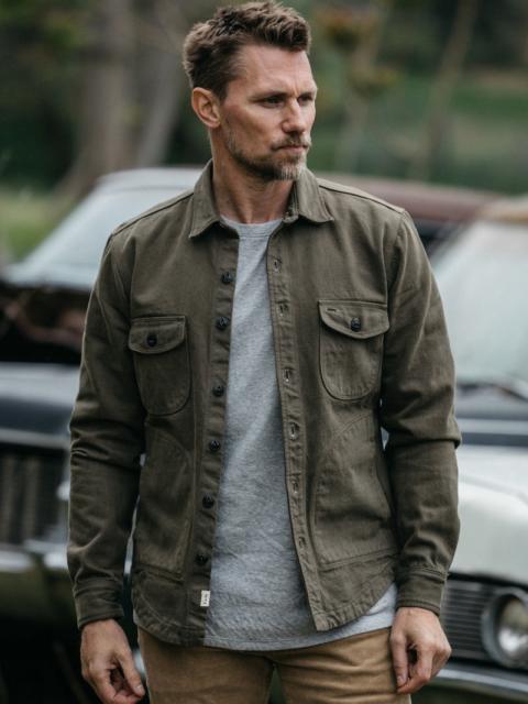 The Anvil Natural Slub - Military Green 14oz Selvedge