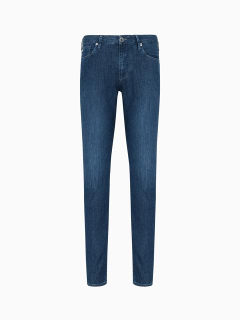 J06 Worn-effect wash, slim-fit, 8 oz denim jeans