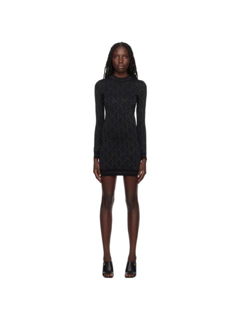 Black Jacquard Minidress
