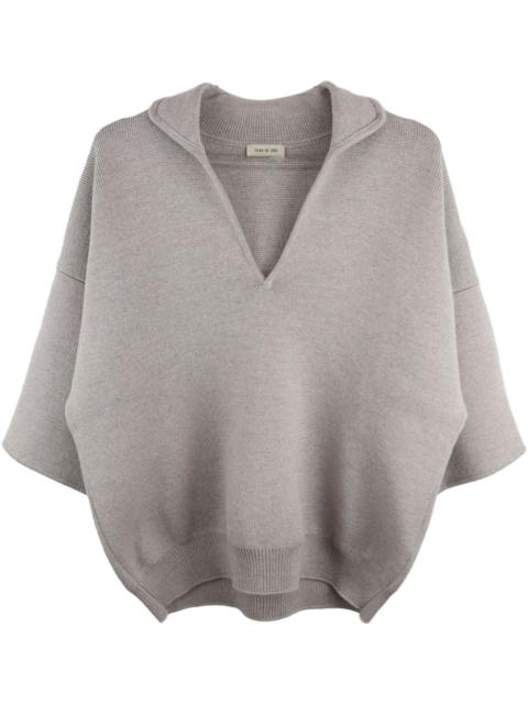 waffle-knit short-sleeve top