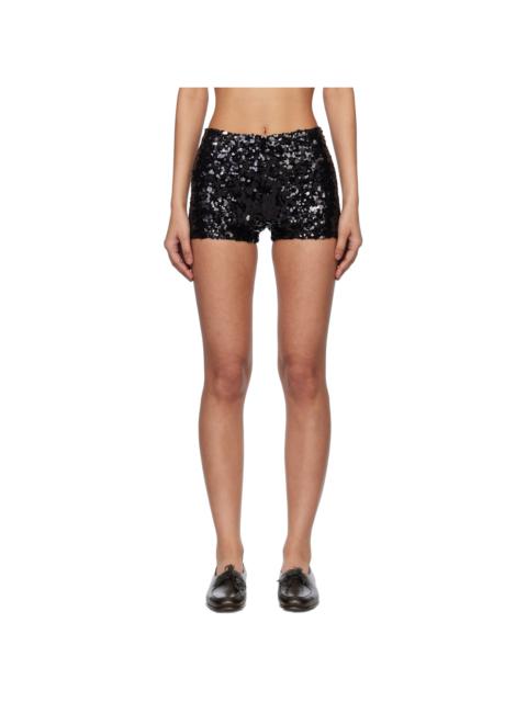 Black Sequin Club Shorts