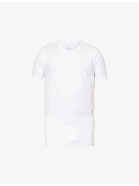 Regular-fit crewneck stretch-cotton T-shirt pack of two