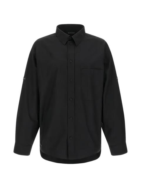 button-fastening cotton shirt jacket