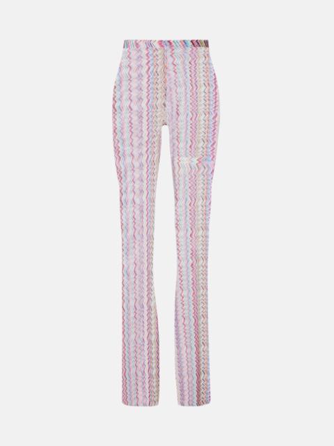 Zigzag high-rise slim pants