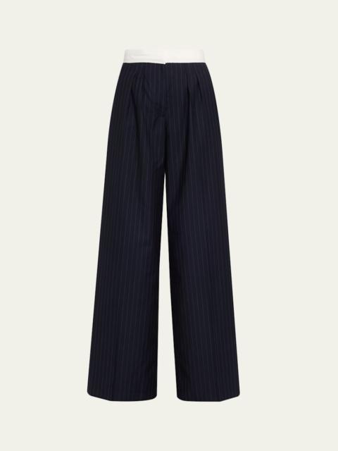 Elia Pinstripe Italian Wool Pants