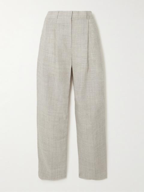 Pleated Woven Straight-leg Pants