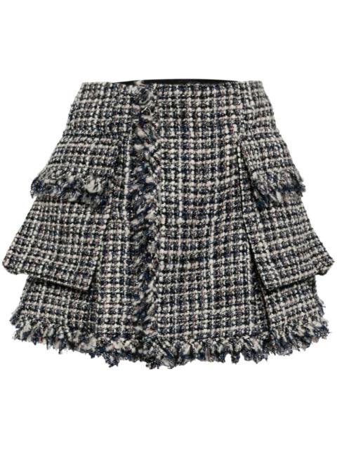twill wool-blend skirt