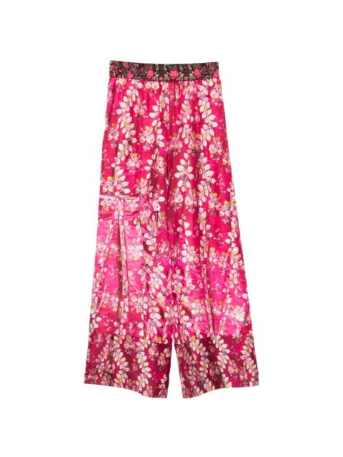 flora-print palazzo pants