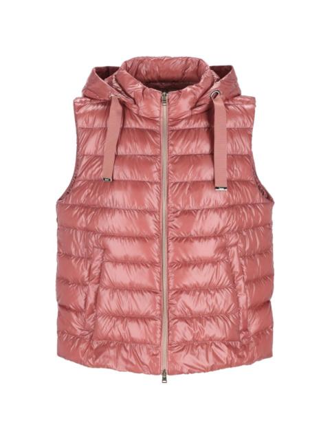 hooded down gilet