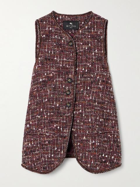 Piped Cotton-blend Tweed Vest