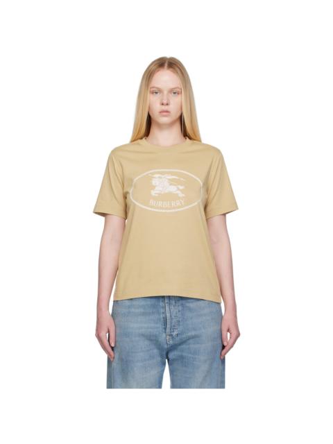 Tan Knight Stamp Cotton T-shirt