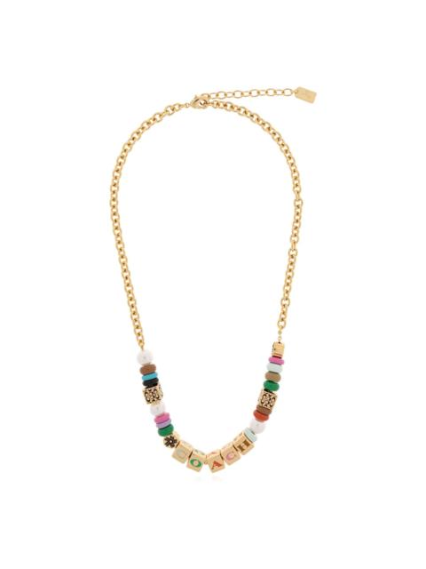bead-embellished charm necklace
