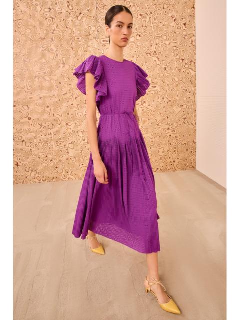 Sylvaine Flutter Sleeve Midi Dress