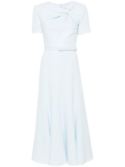 belted cady midi dress