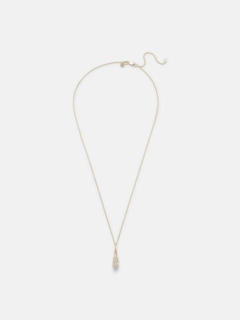 Champagne Bottle 14kt gold pendant necklace with diamonds
