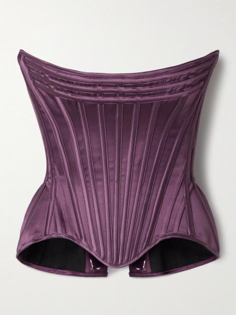 Wasp Strapless Cotton And Silk-blend Satin Bustier Top