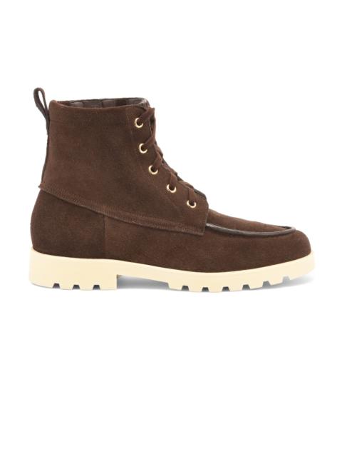 Women's dark brown suede ankle boot