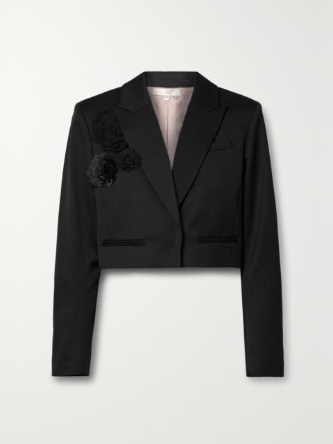 Cardelio Cropped Appliquéd Twill Blazer