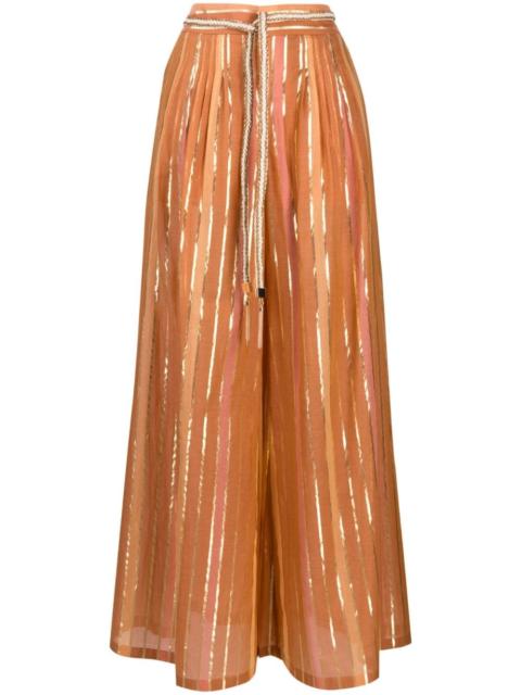 striped wide-leg trousers