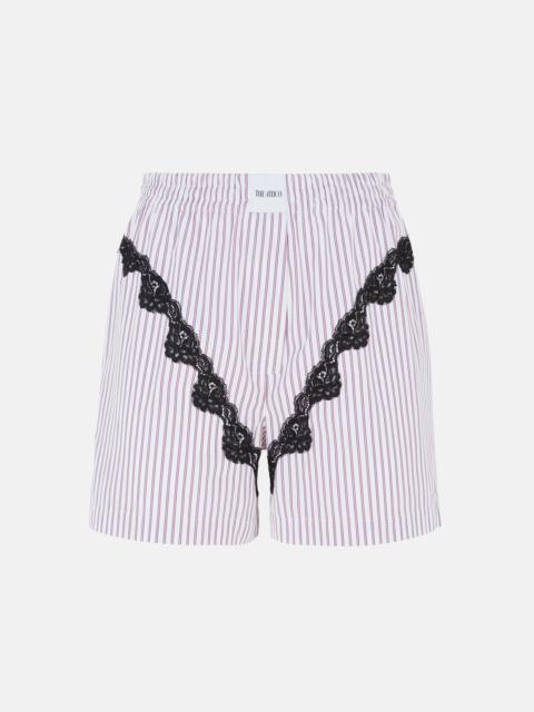 WHITE AND PURPLE SHORT PANTS
