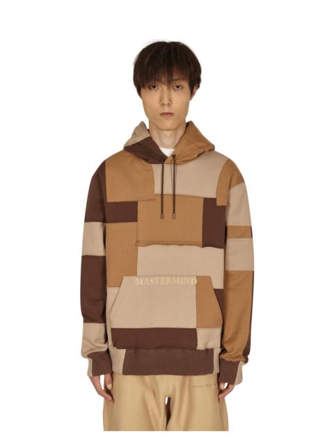 Patchwork Hooded Sweatshirt Brown