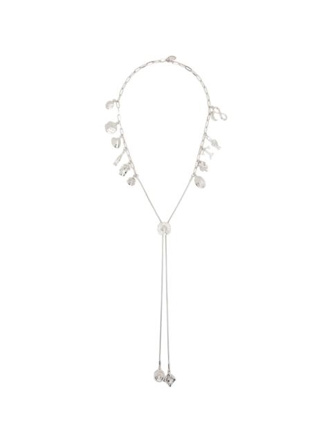 Metal Motif Loop Tie Necklace