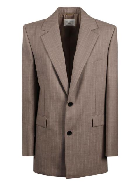 pinstripe wool blazer