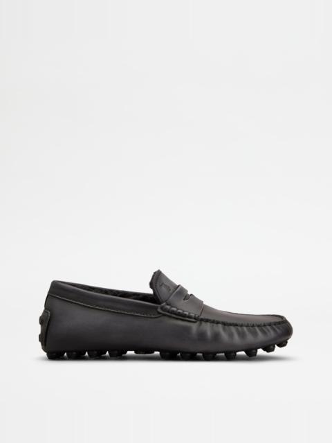 GOMMINO BUBBLE LOAFERS IN LEATHER - BLACK