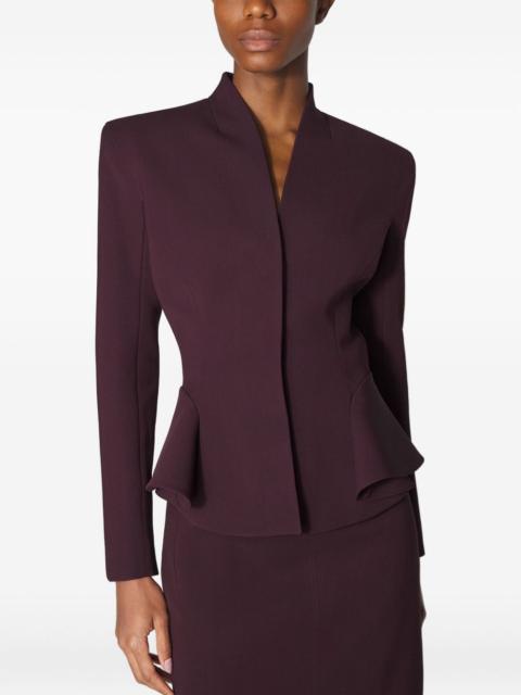 peplum-waist fitted jacket