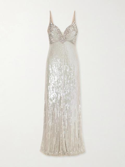 Crystal-embellished Sequined Tulle Gown