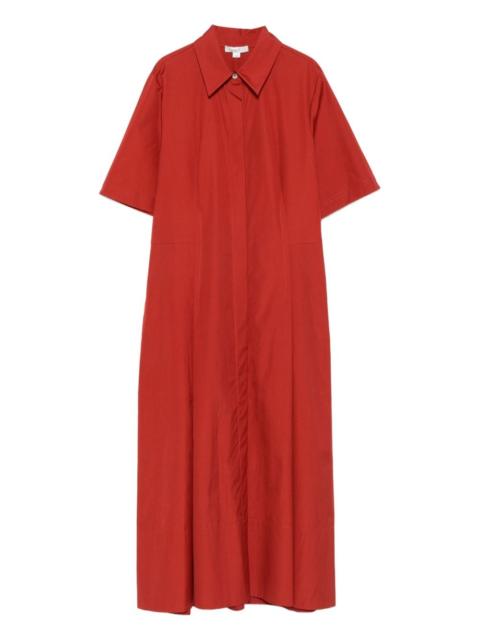 short-sleeve collared midi dress