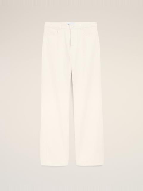 WHITE COTTON LARGE FIT JEANS