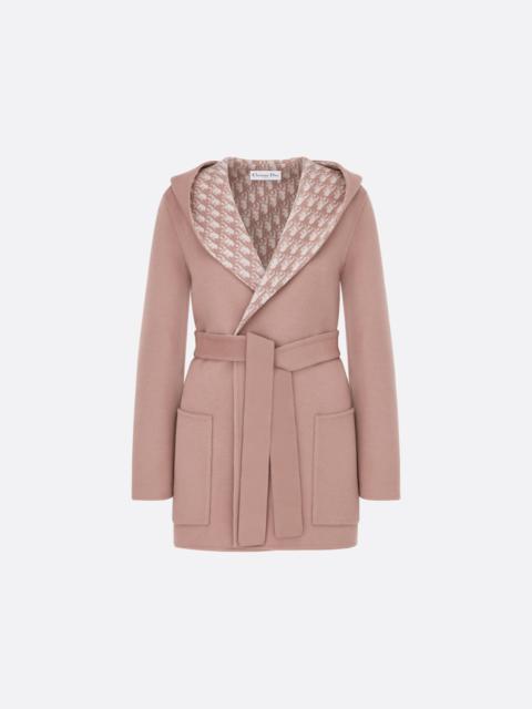 Cropped Coat with Hood and Belt