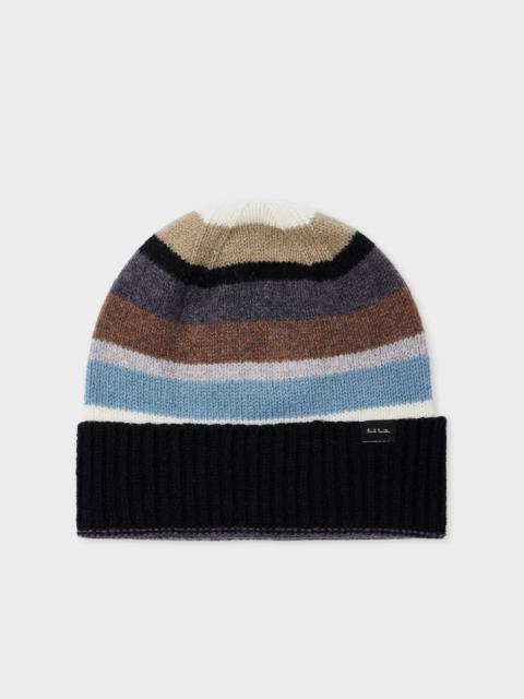 Black 'Seasonal Stripe' Beanie