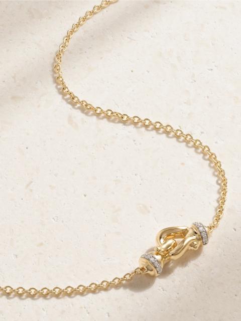 Cable Collectibles Petite Buckle 18-karat Gold Diamond Necklace