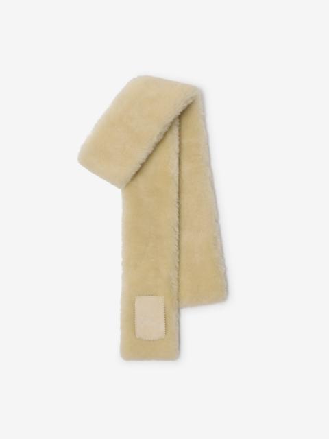 Narrow Label Shearling Scarf