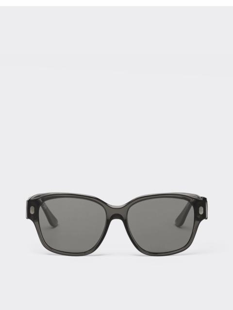 Ferrari sunglasses in transparent black acetate with polarised black lenses