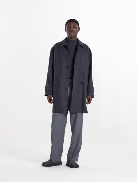 Humbie Chalkstripe Wool Coat