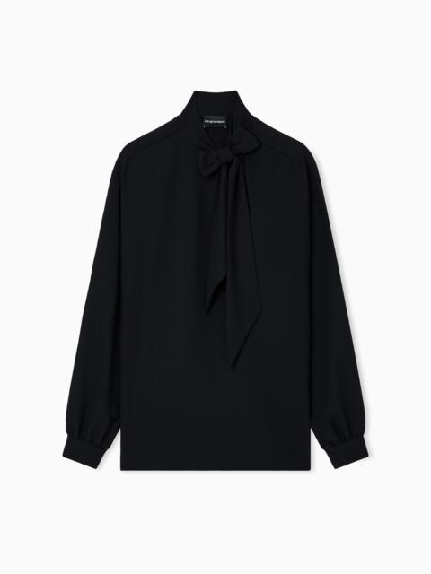 FLUID CRÊPE BLOUSE WITH FOULARD COLLAR