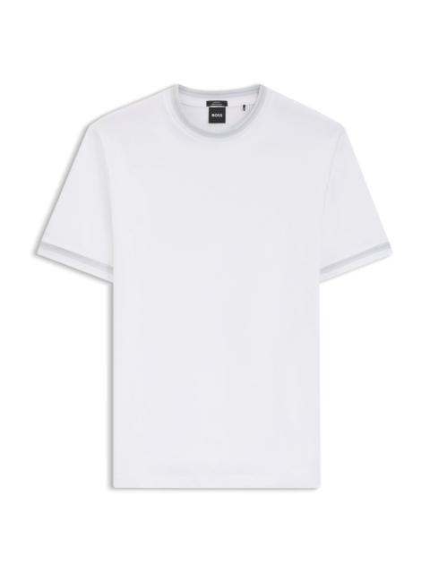CONTRAST-TIPPING SLIM-FIT T-SHIRT IN MERCERISED COTTON