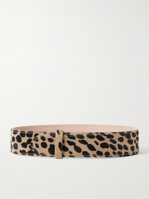 Theo Leopard-print Calf Hair Waist Belt