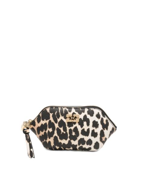 leopard-print logo-plaque wallet