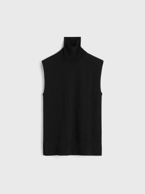 Sleeveless fine turtleneck black
