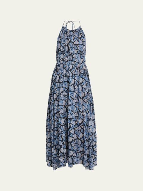 Anelise Printed Halter Midi Dress