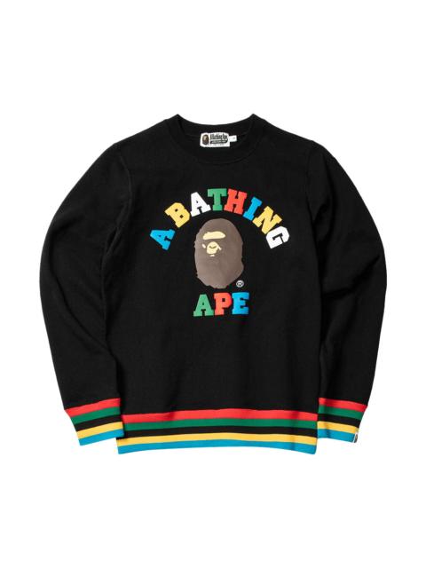 BAPE College Line Rib Crewneck 'Black'