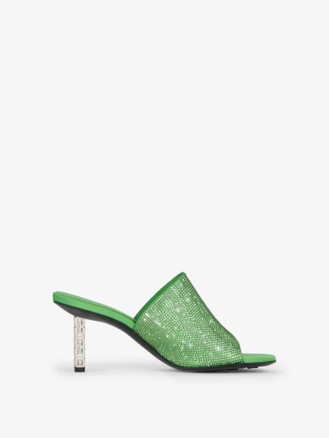 G CUBE MULES IN SATIN WITH STRASS