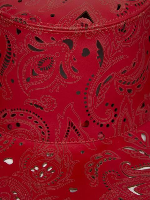 HAT WITH OPENWORK MOTIF AND PAISLEY BROOCH