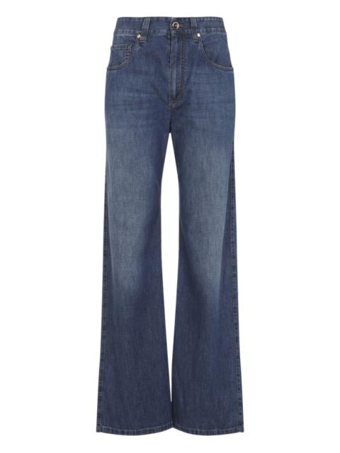 five-pocket wide-leg jeans