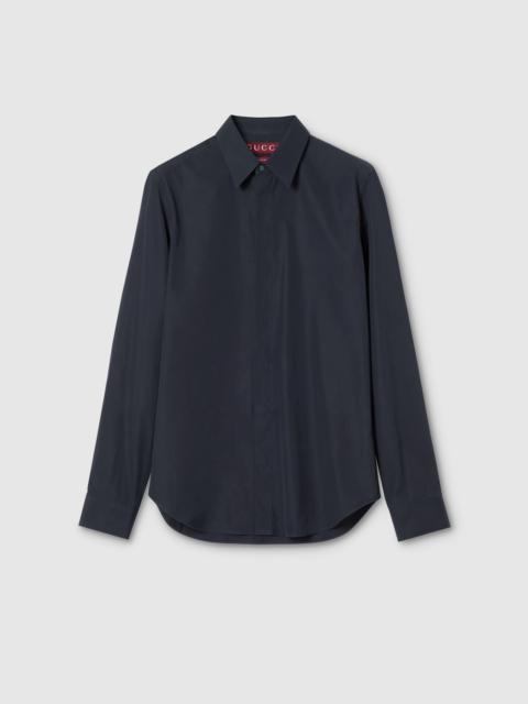 Piece dyed poplin shirt with embroidery